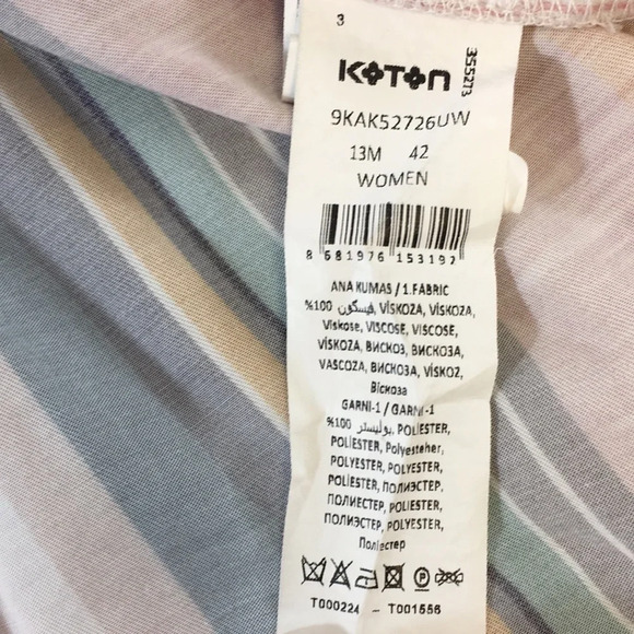 Koton Cream Striped Kimono Jacket Womens 13M 42 Open Front - Picture 10 of 16